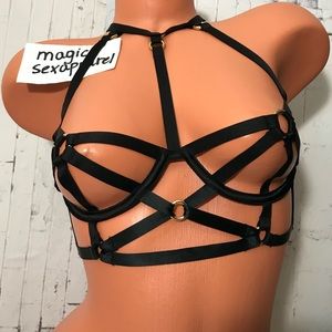 VS XS S M L XL LUXE CAGED STRAPPY CUT OUT BRA VERY SEXY BANDED RINGS